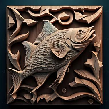 3D модель Аманда рыбки тетра (STL)
